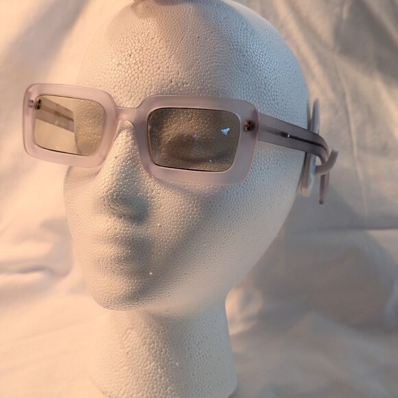 Chunky Sunglasses Matt Crystal Color, Grey Lenses - Picture 1 of 6